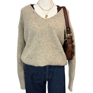 Rag & Bone Wool Blend Slouchy Knit Sweater Oatmeal Beige Size XS
